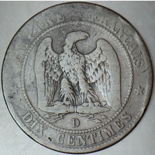 Banknoting Fransa 10 Centimes 1855 D= Lyon.
