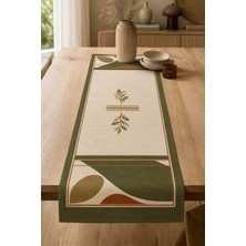 Elvoran Joy Sonbahar 4’lü Çift Taraf Baskılı Kırlent Kılıfı 43X43 cm + Runner 40X140 cm Modern Dekoratif 5’li Set