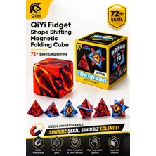 Hediyecik Qiyi 3D Mıknatıslı Şekil Değiştiren Küp 72+ Farklı Şekil Fidget Zeka Küpü Akıl Küpü Stres Küpü Kırmızı Tavuskuşu