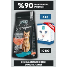 Peritas Signature Somonlu Kısrlaştırılmış Kedi Maması 10 kg Fresh Paty Clinic 6 Lt Kum Hediyeli