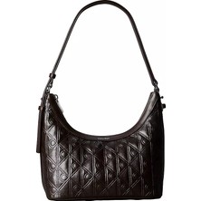 Calvin Klein Kadın Monogram Ck Desenli Fermuarlı Deri Kahverengi Çanta LV04F3874G-BAL