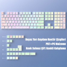 Silabor Contourline Keycaps 130 Adet Klavye Tuşu Tam Set Çatlak Işıklı Tuş Takımı
