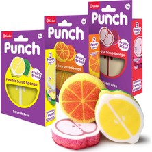 Vileda Punch Elma - Limon - Portakal Kokulu Çizmez Sünger 3 Adet