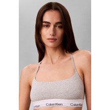 Calvin Klein Kadın Ip Askılı Kare Yaka Ck Logo Işlemeli Gri Bralet LV00QF8995-P7A