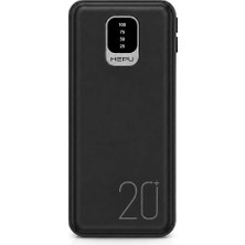 Hepu Titan Series HP-TP02S 20.000 Mah Dahili Entegre Kablolu Hızlı Şarj Powerbank – Qualcomm Quick Charge 3.0 LED Göstergeli Taşınabilir Şarj Cihazı (Siyah)