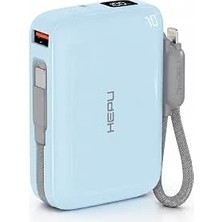 Hepu Armor Series HP-AP03B 10.000 Mah Qualcomm Quick Charge 3.0 Dijital Ekranlı Hızlı Şarj Powerbank - Mavi