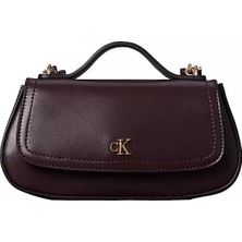 Calvin Klein Kadın Ck Logolu Çapraz Omuz Askılı Deri Fermuar Kapamalı Bordo Çanta LV04F3679G-BAP