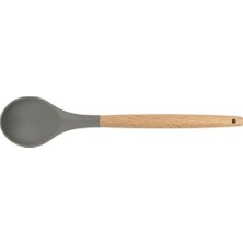 Epinox Silikon Servis Kaşığı Ahşap Saplı 32 cm