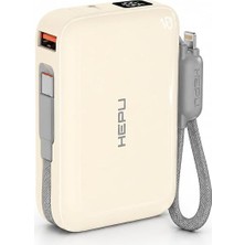 Hepu Armor Series HP-AP03Y 10.000 Mah Qualcomm Quick Charge 3.0 Dijital Ekranlı Hızlı Şarj Powerbank - Bej