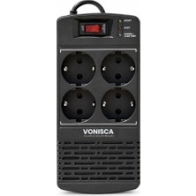Vonisca SR-1200 AVR 1200VA 600W 4 Prizli Otomatik Voltaj Regülatörü Buzdolabı Tv Klima