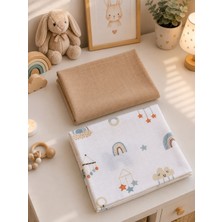 Fulya Tuhafiye Ftbabycollection %100 Pamuk 2'li Müslin Bebek Battaniye Seti Oeko-Tex Sertifikalı Müslin örtü 80 x 90 cm