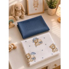 Fulya Tuhafiye Ftbabycollection %100 Pamuk 2'li Müslin Bebek Battaniye Seti Oeko-Tex Sertifikalı Müslin örtü 80 x 90 cm