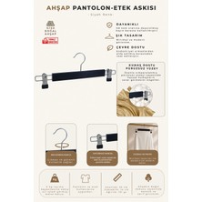 NYN Ahşap 8131 Mandallı Pantolon Etek Askısı Siyah Renk 4 Adet