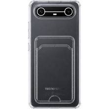 Mopal Tecno Spark Slim Uyumlu Kartlık Detaylı Şeffaf Silikon Kılıf | Yuki Serisi