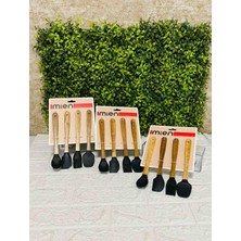 Ness Global Mini Boy 4'lü Silikon Spatula ve Yumurta Fırçası Seti - Isıya Dayanıklı Bambu/ahşap Saplı Mutfak Gereçleri