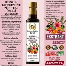 1 x 250 ml Hibiskus, Kuşburnu ve Zerdeçal Özleri Sıvı Ekstrakt Karışımı Lokman Hekim Hayat