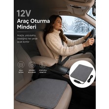 Beylini Omak 12V Araç Isıtıcı Minder 30X45 cm Termostatlı Çakmaklık Girişli Tak Çalıştır Otomobil Koltuk Isıtma Minderi 30X45 cm