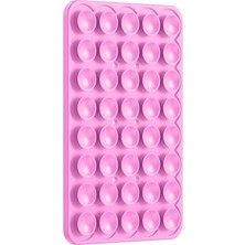 Vantuzlu Telefon Tutacağı, Silikon Vakumlu Telefon Tutucu, Ahtapot Vantuz Pembe