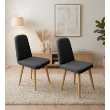 Uvi Collection Vina Mini 2'li Sandalye Karina Meşe Antrasit