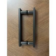 Kupon Duş ve Banyo Sistemleri Siyah Renk Krom Metal Cam Duşakabin Kapı Kulp (Tek Kapı) Delik Mesafesi 16 cm