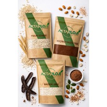 Aktarloji Sporcu Kahvaltı Paketi 1 kg Yulaf Ezmesi + 250 gr Keçiboynuzu Unu + 100 gr Badem Unu