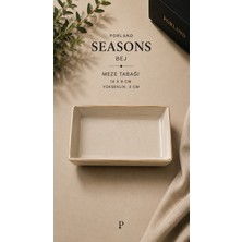 Porland Seasons Gri Meze Tabağı Porselen Servis Tabağı Yemek Tabağı