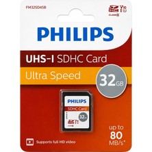 Philips FM32SD45B 32GB Uhs-I Sdhc Ultra Speed Hafıza Kartı 80 Mb/s Full Hd