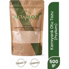 Aktarloji 500 gr Glutensiz Karnıyarık Otu Tohumu Tozu / Unu - Psyllium Husk Powder - Katkısız & Doğal