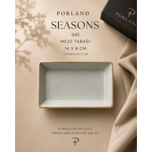 Porland Seasons Gri Meze Tabağı Porselen Servis Tabağı Yemek Tabağı