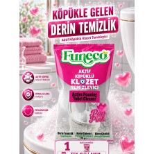 FUNECO Klozet Tuvalet Wc Temizleyici, Aktif Köpüklü, Doğa Dostu, Pop Pınk Ferahlığı - 1 Paket