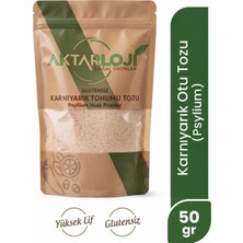 Aktarloji 50 gr Glutensiz Karnıyarık Otu Tohumu Tozu / Unu - Psyllium Husk Powder - Katkısız & Doğal