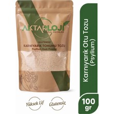 Aktarloji 100 gr Glutensiz Karnıyarık Otu Tohumu Tozu / Unu - Psyllium Husk Powder - Katkısız & Doğal