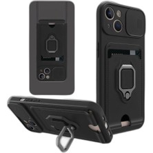 Zamerya Iphone 14 Plus Kılıf Zuma Kartvizitli Yüzüklü Silikon - Siyah