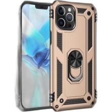 Zamerya Iphone 12 Pro Max Kılıf Sofya Yüzüklü Silikon Kapak - Gold