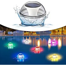 Newnet Güneş Enerjili Havuz Aydınlatma Ledi Beyaz+Rgb+Amber Renkli Dekoratif Su Üstü Havuz Ledi - Solar Havuz Işığı 1 Adet
