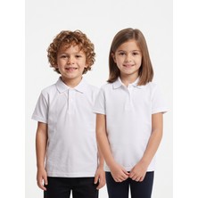 Secret Touch 2'li Paket Çocuk Kız Erkek %100 Pamuk Kısa Kollu Polo Yaka Okul Tişörtü