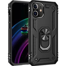 Zamerya Iphone 12 Mini Kılıf Sofya Yüzüklü Silikon Kapak - Siyah