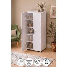 Bofigo 2 Kapaklı 5 Raflı Çok Amaçlı Dolap Mutfak Dolabı Banyo Dolabı Hayal Beyaz