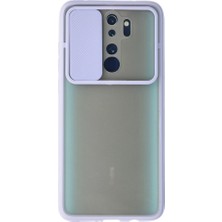 Zamerya Redmi Note 8 Pro Kılıf Palm Buzlu Kamera Sürgülü Silikon - Lila