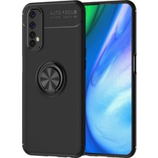 Zamerya Realme 7 Kılıf Range Yüzüklü Silikon - Siyah