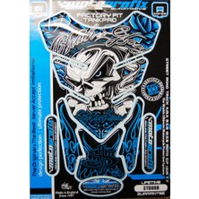 Motografix Skull Crossbones Blue Demon Universal Motosiklet Tankpad