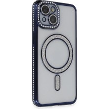 Zamerya Iphone 13 Kılıf Joke Simli Magneticsafe Kılıf - Lacivert