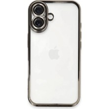 Zamerya Iphone 16 Kılıf Razer Lensli Silikon - Titanyum Gri