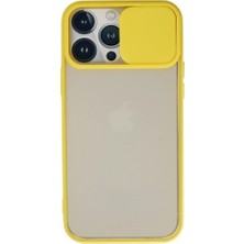 Zamerya Iphone 13 Pro Max Kılıf Palm Buzlu Kamera Sürgülü Silikon - Sarı