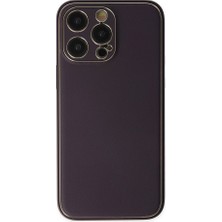 Zamerya Iphone 13 Pro Kılıf Coco Deri Silikon Kapak - Derin Mor