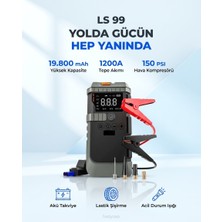 Orden Yaşam NSUN T-Life Jump Starter 19800 mAh Akü Takviyeli Hava Kompresörü LENSUN LS 99