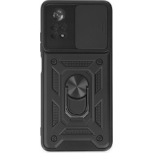 Zamerya Poco X4 Pro 5g Kılıf Pars Lens Yüzüklü Silikon - Siyah