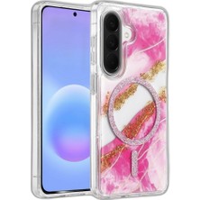 Zamerya Onegif Galaxy A37 5g Lotus Simli Magsafe Kapak - Pembe