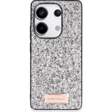 Zamerya Onegif Redmi Note 13 Pro 4g Bright Simli Kapak - Gümüş
