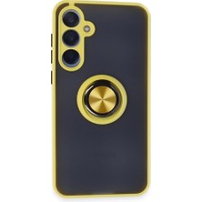 Zamerya Galaxy A25 5g Kılıf Montreal Yüzüklü Silikon Kapak - Sarı